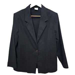 VTG Womens Blazer 16 Jacket USA Classic Old Money Lightweight Linen Feel Classic